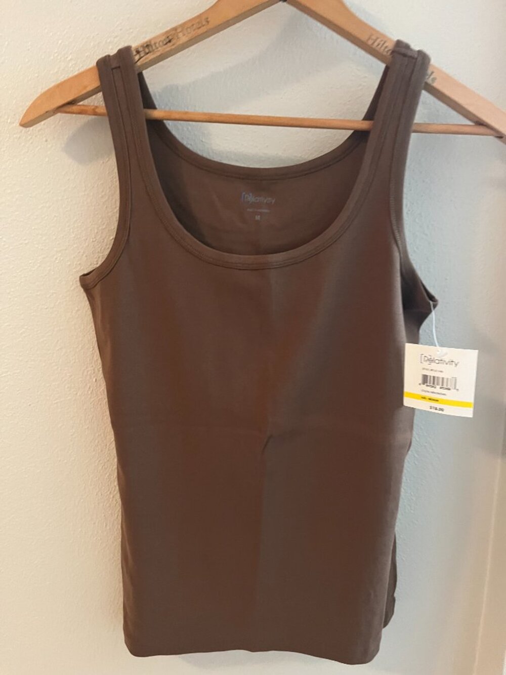 Relativity Scoop-Neck Knit Tank Top in Brown